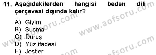 Kültürlerarası İletişim Dersi 2013 - 2014 Yılı Tek Ders Sınav Soruları 11. Soru