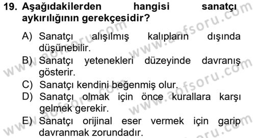Kültürlerarası İletişim Dersi 2013 - 2014 Yılı Tek Ders Sınav Soruları 19. Soru