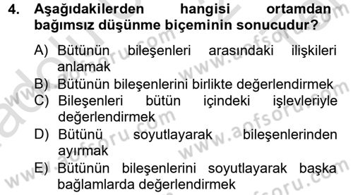Kültürlerarası İletişim Dersi 2013 - 2014 Yılı Tek Ders Sınav Soruları 4. Soru