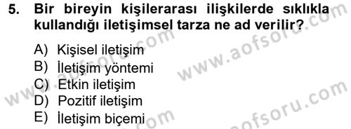 Kültürlerarası İletişim Dersi 2013 - 2014 Yılı Tek Ders Sınav Soruları 5. Soru