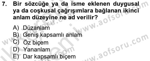 Kültürlerarası İletişim Dersi 2013 - 2014 Yılı Tek Ders Sınav Soruları 7. Soru