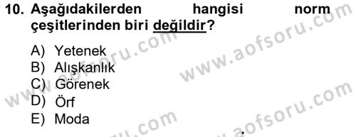Kültürlerarası İletişim Dersi 2014 - 2015 Yılı (Vize) Ara Sınav Soruları 10. Soru