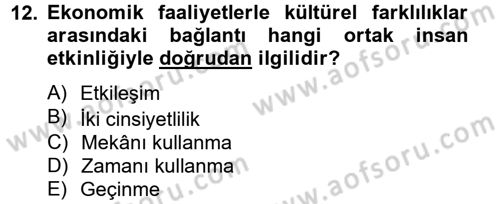 Kültürlerarası İletişim Dersi 2014 - 2015 Yılı (Vize) Ara Sınav Soruları 12. Soru