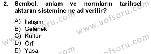 Kültürlerarası İletişim Dersi 2014 - 2015 Yılı (Vize) Ara Sınav Soruları 2. Soru