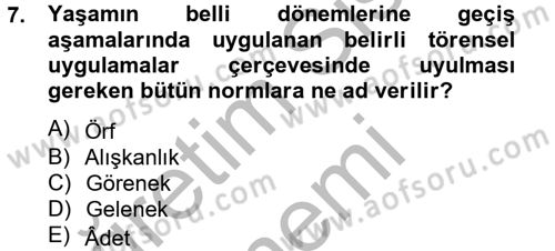Kültürlerarası İletişim Dersi 2014 - 2015 Yılı (Vize) Ara Sınav Soruları 7. Soru