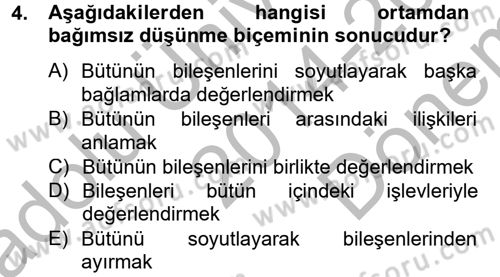 Kültürlerarası İletişim Dersi 2014 - 2015 Yılı (Final) Dönem Sonu Sınav Soruları 4. Soru