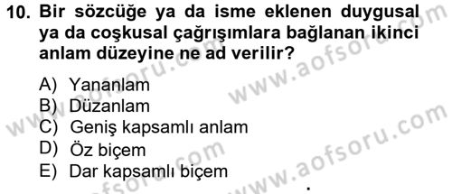 Kültürlerarası İletişim Dersi 2014 - 2015 Yılı Tek Ders Sınav Soruları 10. Soru