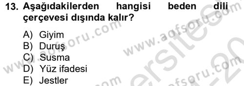 Kültürlerarası İletişim Dersi 2014 - 2015 Yılı Tek Ders Sınav Soruları 13. Soru