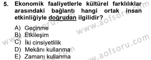 Kültürlerarası İletişim Dersi 2014 - 2015 Yılı Tek Ders Sınav Soruları 5. Soru