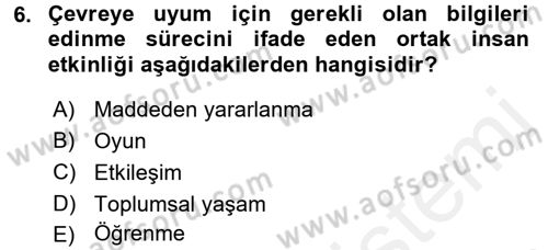 Kültürlerarası İletişim Dersi 2015 - 2016 Yılı (Vize) Ara Sınav Soruları 6. Soru