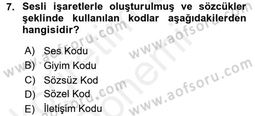 Kültürlerarası İletişim Dersi 2015 - 2016 Yılı (Vize) Ara Sınav Soruları 7. Soru