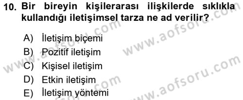 Kültürlerarası İletişim Dersi 2015 - 2016 Yılı Tek Ders Sınav Soruları 10. Soru
