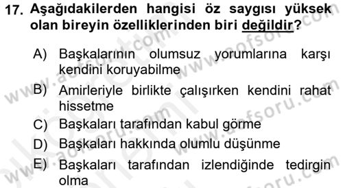 Kültürlerarası İletişim Dersi 2015 - 2016 Yılı Tek Ders Sınav Soruları 17. Soru