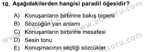 Kültürlerarası İletişim Dersi 2016 - 2017 Yılı 3 Ders Sınav Soruları 10. Soru