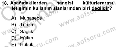 Kültürlerarası İletişim Dersi 2016 - 2017 Yılı 3 Ders Sınav Soruları 18. Soru