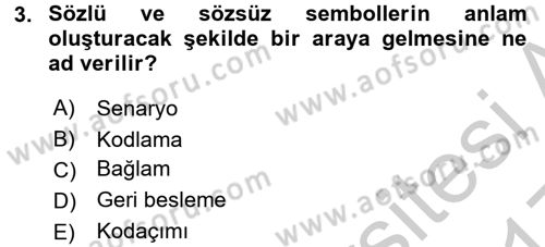 Kültürlerarası İletişim Dersi 2016 - 2017 Yılı 3 Ders Sınav Soruları 3. Soru