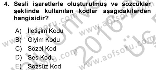 Kültürlerarası İletişim Dersi 2016 - 2017 Yılı 3 Ders Sınav Soruları 4. Soru
