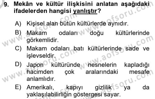 Kültürlerarası İletişim Dersi 2016 - 2017 Yılı 3 Ders Sınav Soruları 9. Soru