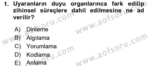Kültürlerarası İletişim Dersi 2016 - 2017 Yılı (Vize) Ara Sınav Soruları 1. Soru