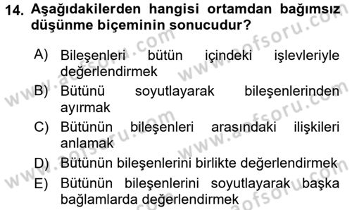 Kültürlerarası İletişim Dersi 2016 - 2017 Yılı (Vize) Ara Sınav Soruları 14. Soru