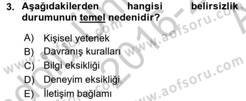 Kültürlerarası İletişim Dersi 2016 - 2017 Yılı (Vize) Ara Sınav Soruları 3. Soru