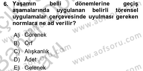 Kültürlerarası İletişim Dersi 2016 - 2017 Yılı (Vize) Ara Sınav Soruları 6. Soru