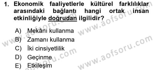 Kültürlerarası İletişim Dersi 2016 - 2017 Yılı (Final) Dönem Sonu Sınav Soruları 1. Soru