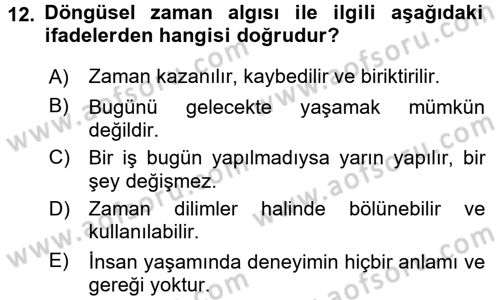Kültürlerarası İletişim Dersi 2016 - 2017 Yılı (Final) Dönem Sonu Sınav Soruları 12. Soru