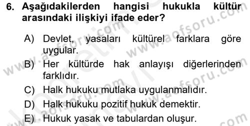Kültürlerarası İletişim Dersi 2017 - 2018 Yılı 3 Ders Sınav Soruları 6. Soru