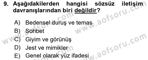 Kültürlerarası İletişim Dersi 2017 - 2018 Yılı 3 Ders Sınav Soruları 9. Soru