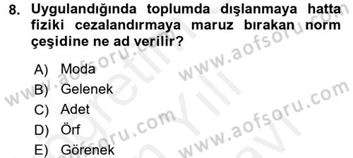Kültürlerarası İletişim Dersi 2017 - 2018 Yılı (Vize) Ara Sınav Soruları 8. Soru