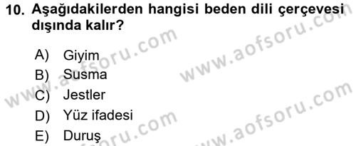 Kültürlerarası İletişim Dersi 2018 - 2019 Yılı 3 Ders Sınav Soruları 10. Soru