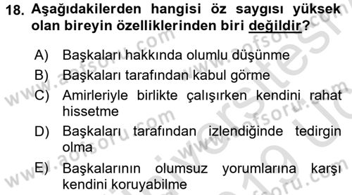 Kültürlerarası İletişim Dersi 2018 - 2019 Yılı 3 Ders Sınav Soruları 18. Soru
