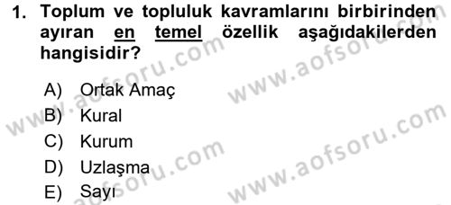 Kültürlerarası İletişim Dersi 2018 - 2019 Yılı (Vize) Ara Sınavı 1. Soru