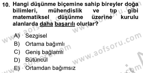 Kültürlerarası İletişim Dersi 2018 - 2019 Yılı Yaz Okulu Sınavı 10. Soru