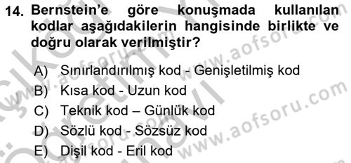 Kültürlerarası İletişim Dersi 2018 - 2019 Yılı Yaz Okulu Sınav Soruları 14. Soru