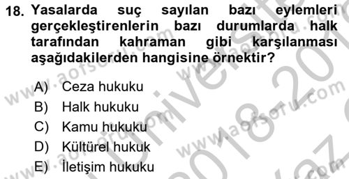 Kültürlerarası İletişim Dersi 2018 - 2019 Yılı Yaz Okulu Sınav Soruları 18. Soru