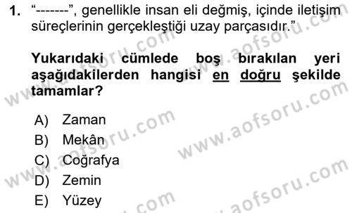 Kültürlerarası İletişim Dersi 2020 - 2021 Yılı Yaz Okulu Sınav Soruları 1. Soru