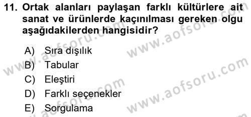 Kültürlerarası İletişim Dersi 2020 - 2021 Yılı Yaz Okulu Sınav Soruları 11. Soru