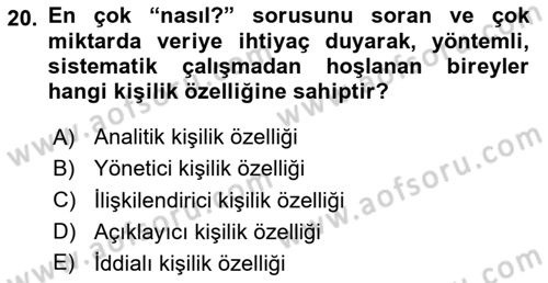 Kültürlerarası İletişim Dersi 2020 - 2021 Yılı Yaz Okulu Sınav Soruları 20. Soru