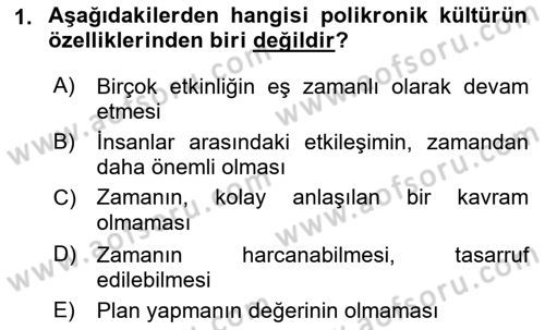 Kültürlerarası İletişim Dersi 2021 - 2022 Yılı (Vize) Ara Sınav Soruları 1. Soru