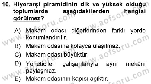 Kültürlerarası İletişim Dersi 2021 - 2022 Yılı (Vize) Ara Sınav Soruları 10. Soru