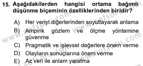 Kültürlerarası İletişim Dersi 2021 - 2022 Yılı (Vize) Ara Sınav Soruları 15. Soru