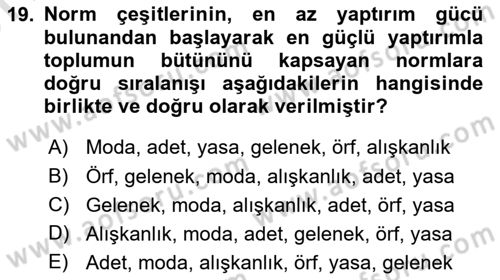 Kültürlerarası İletişim Dersi 2021 - 2022 Yılı (Vize) Ara Sınav Soruları 19. Soru