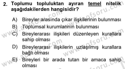 Kültürlerarası İletişim Dersi 2021 - 2022 Yılı (Vize) Ara Sınav Soruları 2. Soru