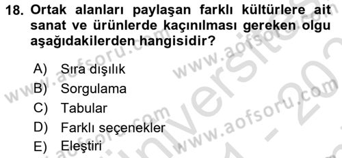 Kültürlerarası İletişim Dersi 2021 - 2022 Yılı (Final) Dönem Sonu Sınav Soruları 18. Soru