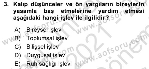 Kültürlerarası İletişim Dersi 2021 - 2022 Yılı (Final) Dönem Sonu Sınav Soruları 3. Soru