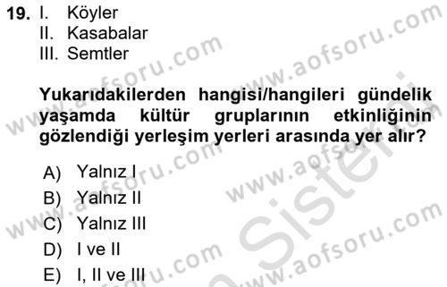 Kültürlerarası İletişim Dersi 2022 - 2023 Yılı Yaz Okulu Sınav Soruları 19. Soru