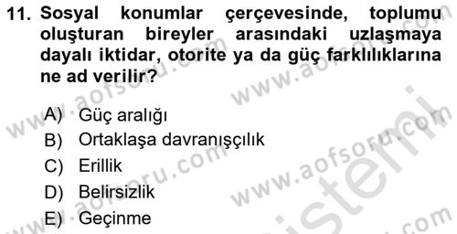 Kültürlerarası İletişim Dersi 2023 - 2024 Yılı (Vize) Ara Sınav Soruları 11. Soru