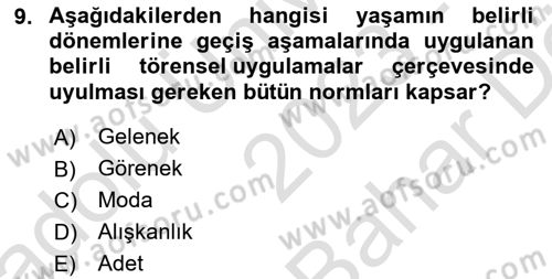 Kültürlerarası İletişim Dersi 2023 - 2024 Yılı (Vize) Ara Sınav Soruları 9. Soru